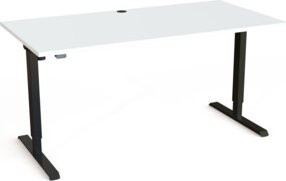 STIER Elektrisch höhenverstellbarer Schreibtisch 501-20 in Weiß und Schwarz, B: 160 cm, T: 80 cm - Bild 1