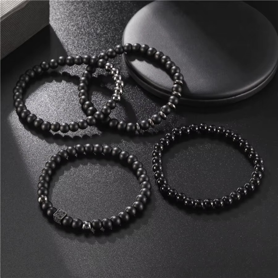 Noter Armband Set, Onyx Stein, Schwarz, Herren - Bild 1