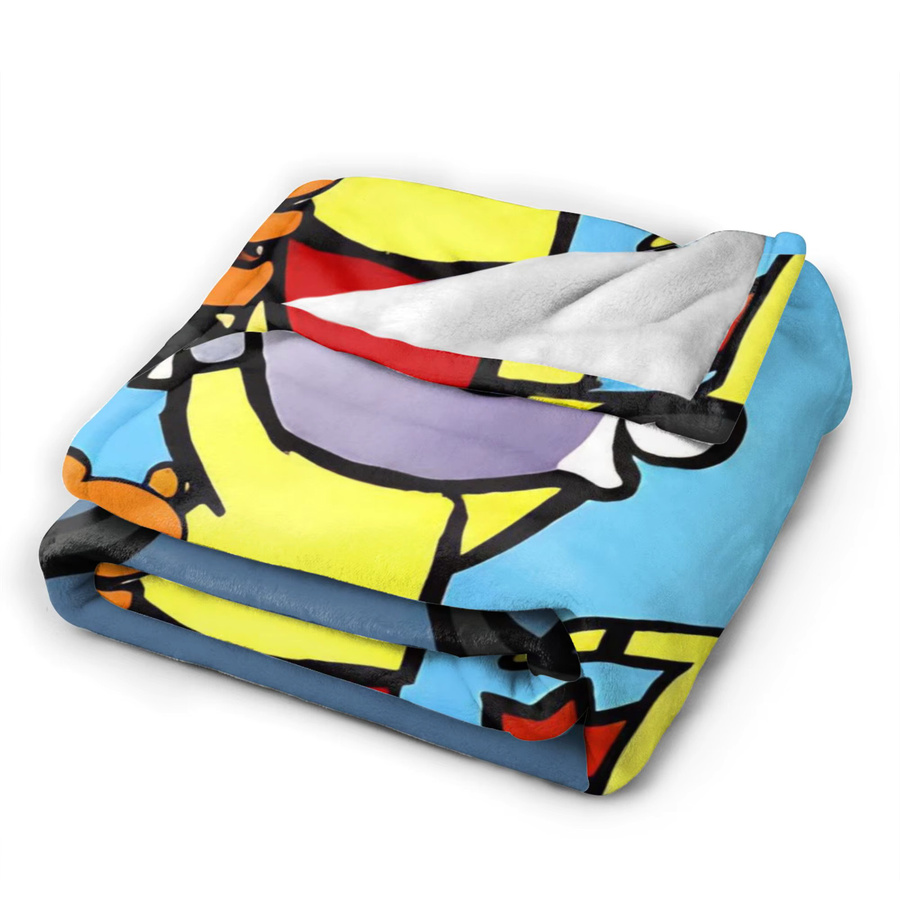 Bike Trotro Cartoon Strickdecke aus Korallen-Fleece in Koralle mit süßem Esel-Motiv - Bild 4