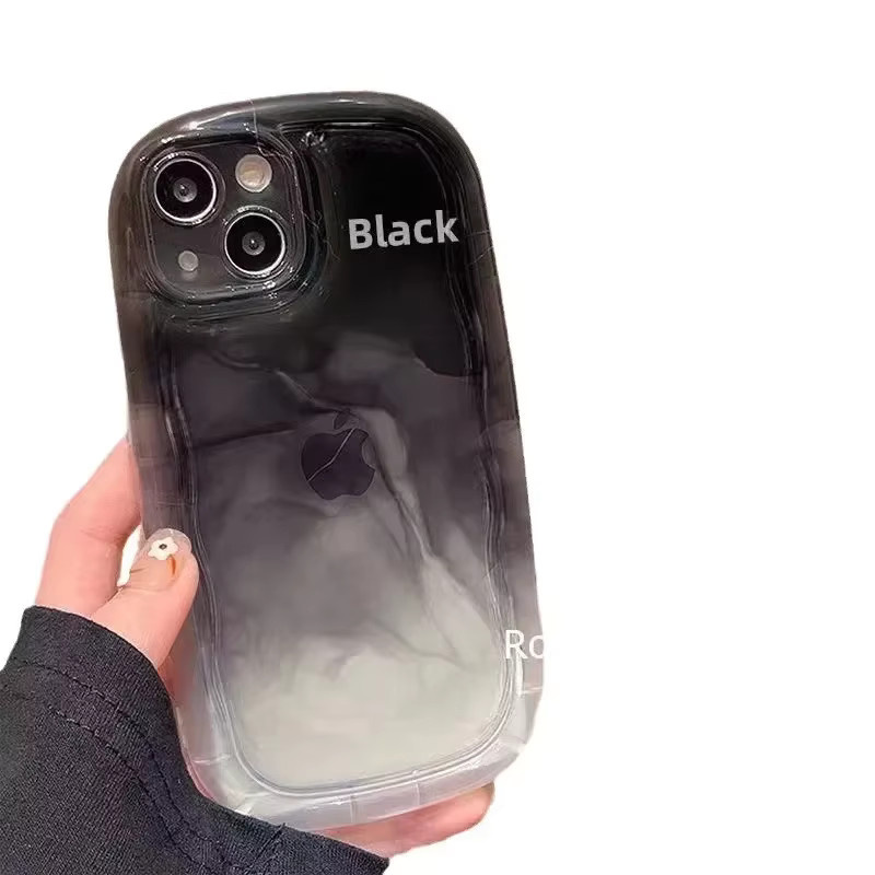 Transparente kreative Schutzhülle für iPhone 15 Plus, 14, 13, 12, 11, XS, XR in Schwarz - Bild 2