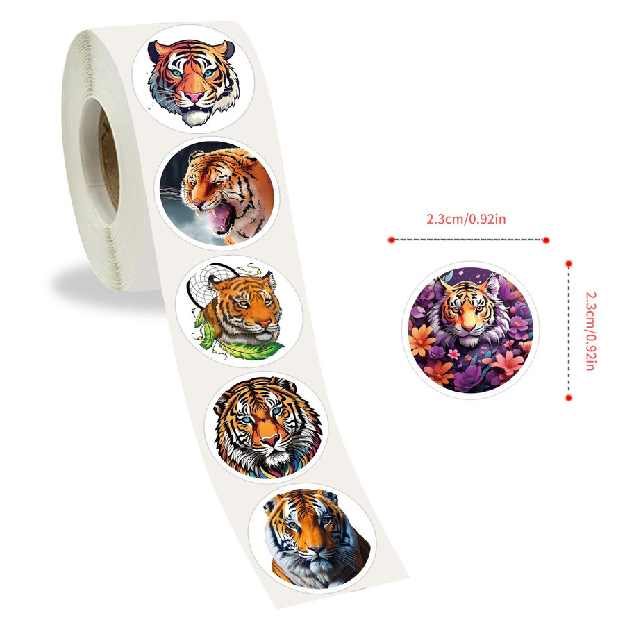 Tiger Tieraufkleber Rollen für Kinder multicolor - Bild 4