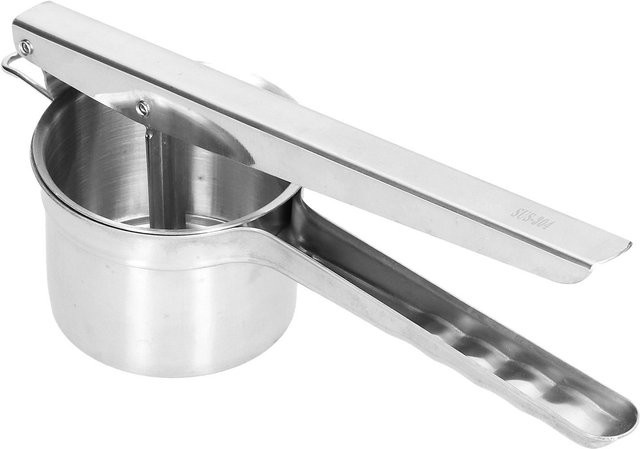 CosyHome Kartoffelstampfer aus Edelstahl mit ergonomischem Griff in Weiß und Silber - Bild 1