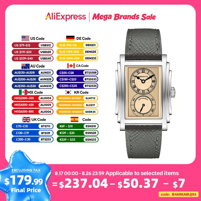 FARASUTE Armbanduhr Automatik, Edelstahl, Saphirglas, Herren, Silber - Bild 1