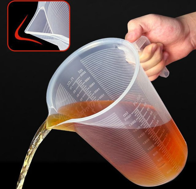 Durchsichtiger Kunststoff-Messbecher mit Deckel und Skala für die Küche, 100 ml bis 5000 ml - Bild 1