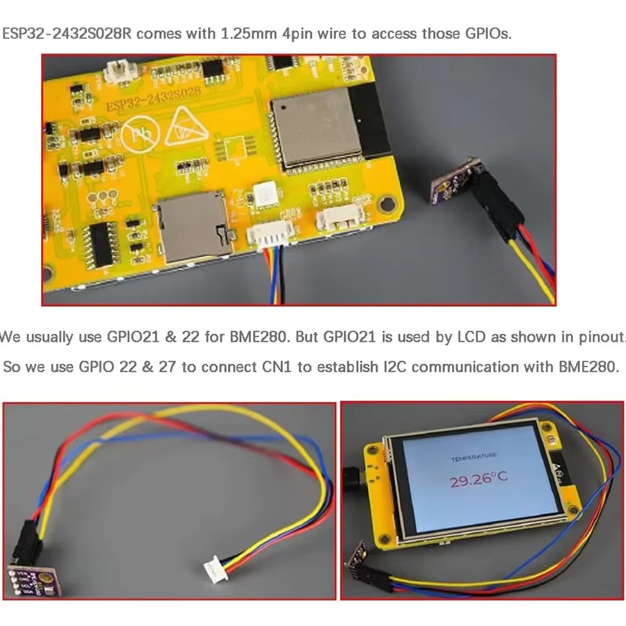 Wishiot ESP32-2432S028R ESP32 Entwicklungsboard mit 2,8-Zoll ILI9341 TFT LCD Display, resistivem Touchscreen und transparentem Acrylgehäuse - Bild 5