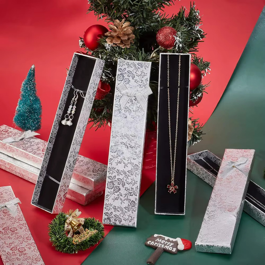 12 Stück Schmuck-Geschenkboxen aus Papier mit Schleife für Halsketten und Armbänder - Bild 2