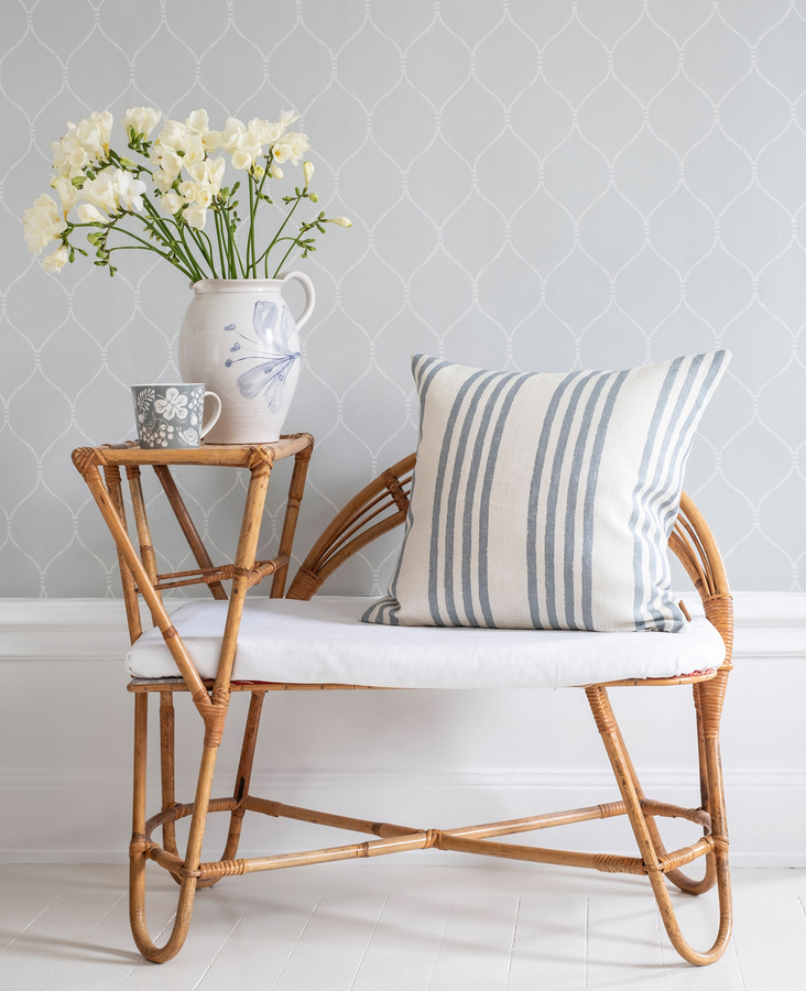 Littlephant Tapete Espalier in Blau im skandinavischen Design mit geometrischem Muster aus Vlies - Bild 1
