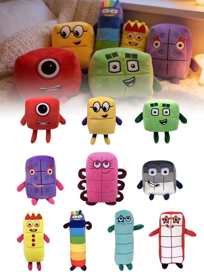 Bandai Cartoon-Zahlen-Plüschpuppen, Lernspielzeug, 10-teiliges Set, bunt - Bild 5