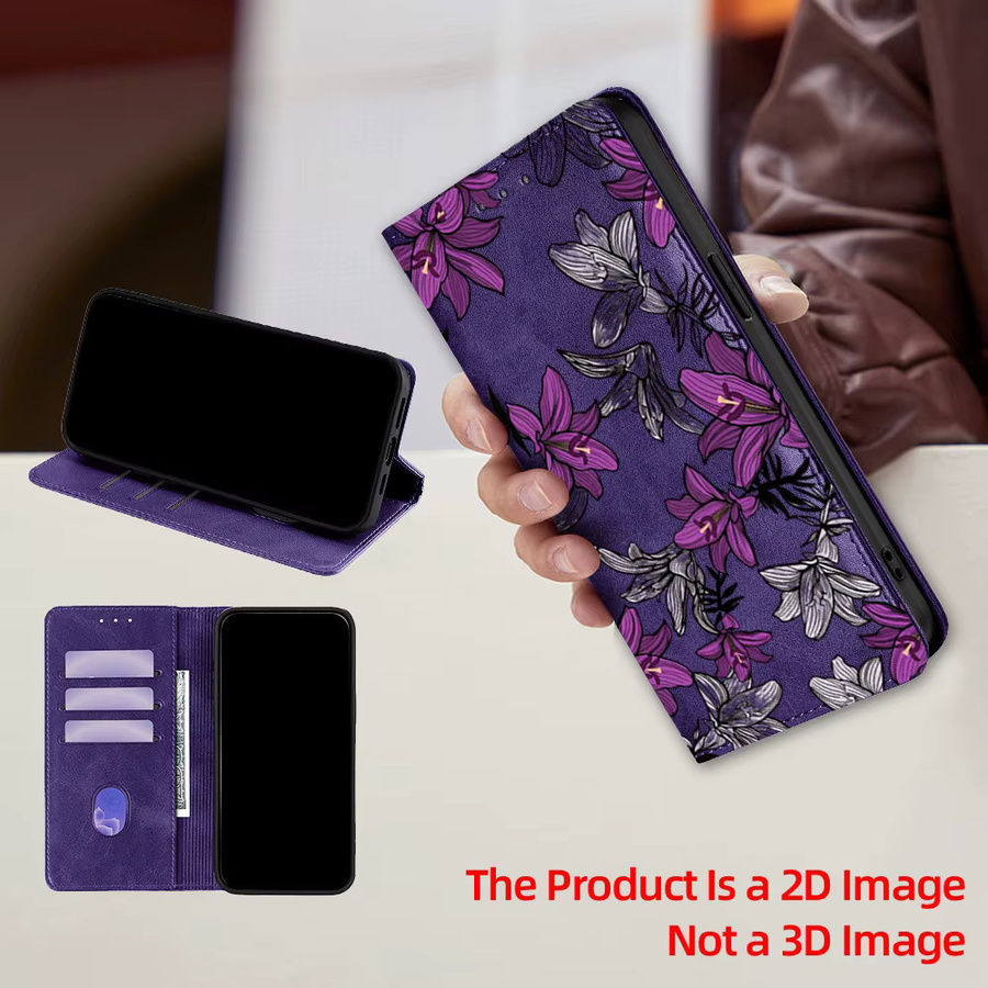 Samsung Handyhülle aus Leder mit Blumenmuster in Pink für Galaxy S26 Ultra, S26 Plus und verschiedene A-Modelle - Bild 2