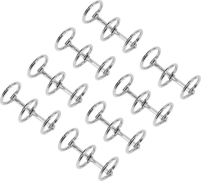GoolRC Wiederverwendbare Binder Ringe aus Metall mit 3 Löchern in Silber - Bild 1