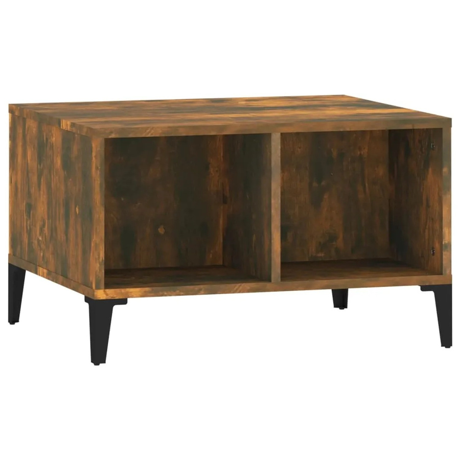 vidaXL Couchtisch Räuchereiche in Braun aus Holzwerkstoff und Metall B/T/H: 60 x 50 x 36,5 cm - Bild 2