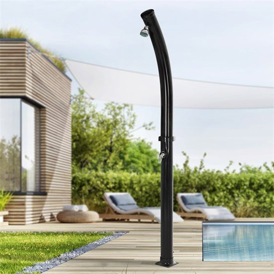 ML-Design Solardusche Schwarz mit rundem Duschkopf, Volumen: 20 l, Höhe: 222 cm - Bild 1