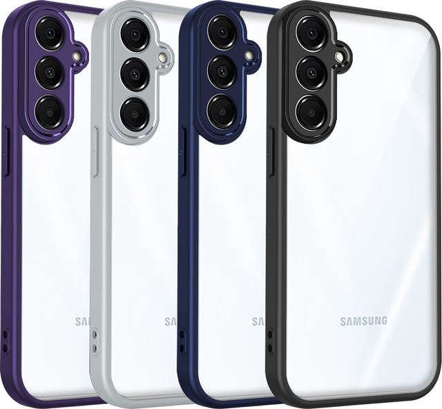 Samsung Galaxy A36 A35 5G A34 Handyhülle mit Luftpolster und Silikon Bumper, Klare Matte Rückseite und Hartschale - Bild 1