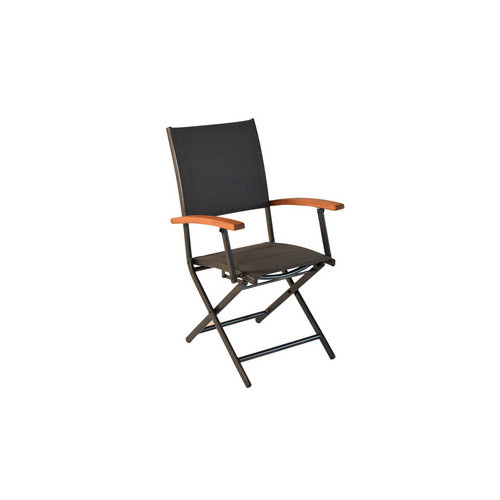Merxx Paxos Gartensessel 2er-Set grau, klappbar mit Polsterung aus Aluminium, Textil und Akazie, B/H/T: 52,5 x 91 x 64 cm - Bild 2