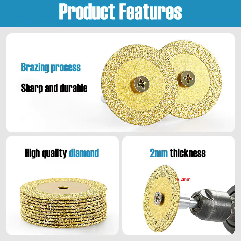 MAXIBIAN Diamant-Sägeblatt 40mm mit M10-Adapter für Winkelschleifer und elektrische Bohrer zum Schneiden von Keramik und Stein - Bild 2