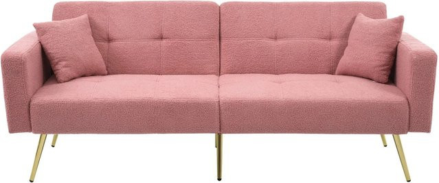 Merax Schlafsofa mit Verstellbarer Winkel in Pink und Gold - Bild 1