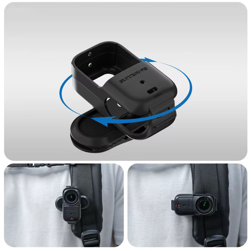 DJI Osmo Nano Zubehör: 360-Grad-Drehbare Clip-Halterung mit Anti-Shake-Funktion in Schwarz - Bild 2