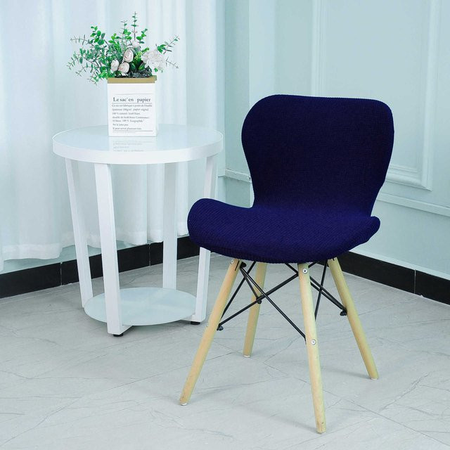 Yiran Furniture Schmetterlingsstuhlhülle aus elastischem Mais-Samtstoff in Blau, B/T/H: 30 x 35 x 30 cm - Bild 1