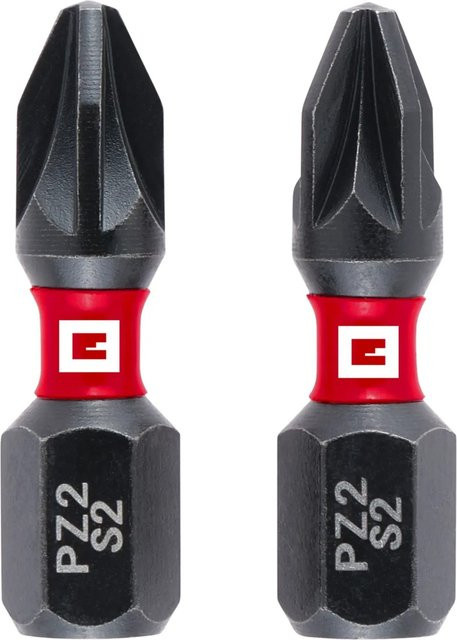 Einhell Impact Bit-Set 2-teilig PZ2 in Rot/Schwarz aus Edelstahl, Länge: 25 mm - Bild 1