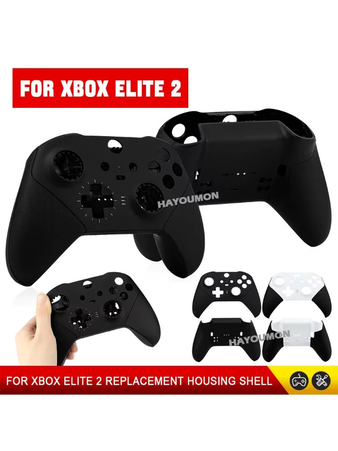 Pogopirate Ersatzteil Gehäuse-Frontabdeckung für Xbox One Elite Series 2 Controller in Schwarz-Weiß - Bild 5