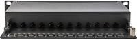 Digitus Netzwerk-Patchpanel DN-91612S-EA, 12 Port, Cat.6a, Schwarz, 1 HE, Breite: 25,4 cm - Bild 1