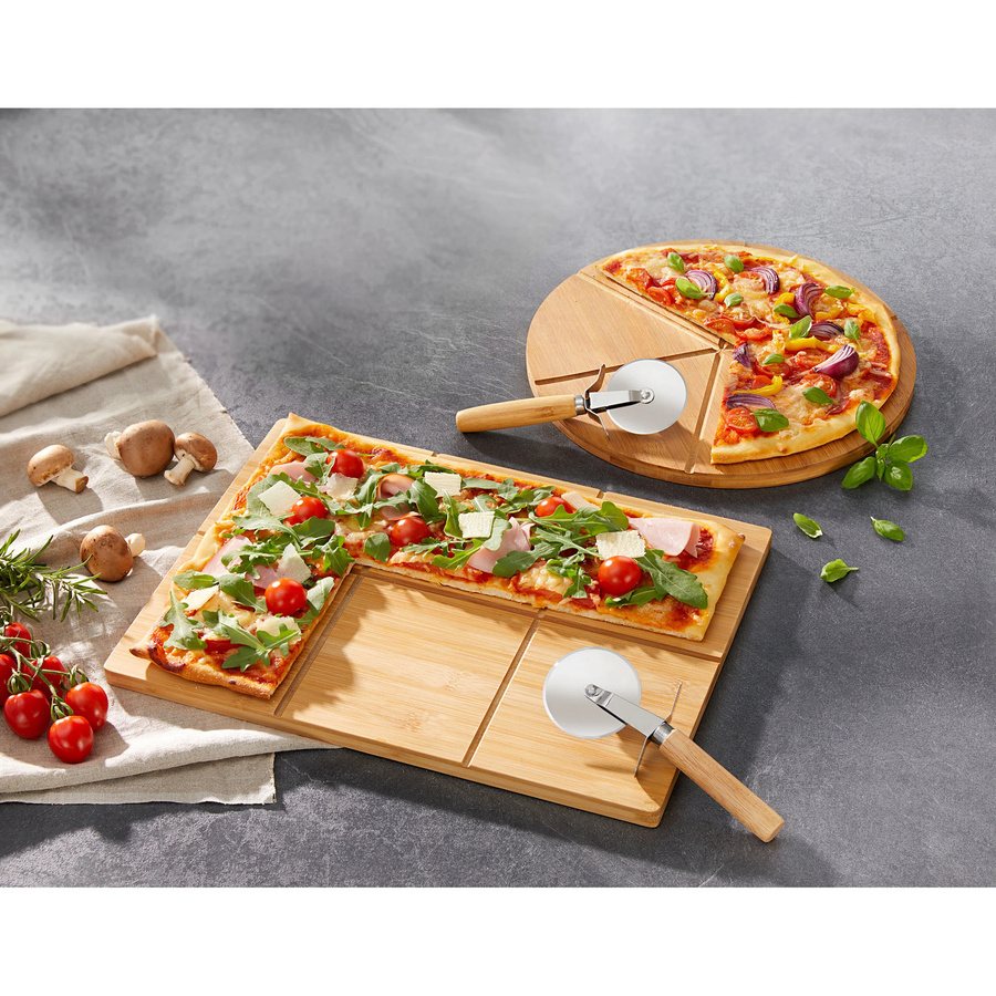 Kesper Bambus-Pizzabrett rechteckig in Braun mit Saftrinne - Bild 2