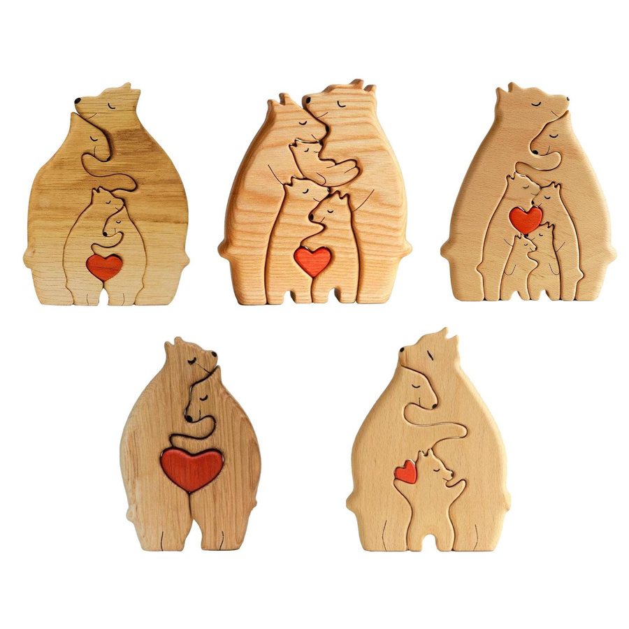 Holzpuzzle mit Bärenfamilie, Holzfiguren, ab 14 Jahre - Bild 4