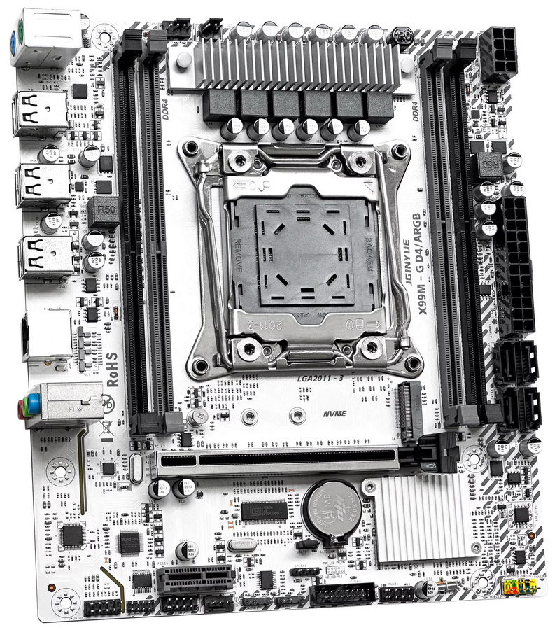 JINGYUE X99M-G D4 ARGB Micro ATX Motherboard LGA2011-3 DDR4 in Weiß für Intel Xeon E5 und i7 Gaming PC oder Workstation - Bild 5