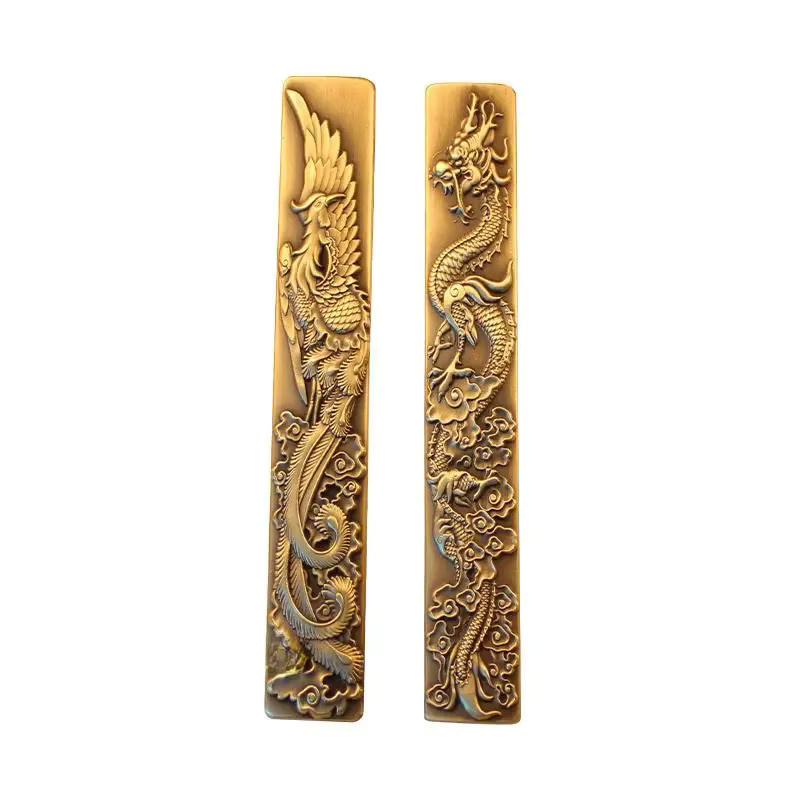 Briefbeschwerer aus Messing im antiken chinesischen Stil mit Handmalerei und Kalligraphie in Gold von suvtoper - Bild 5