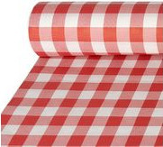 Papstar Tischdecke Damast-Optik rot-weiß, B: 100 cm, L: 5000 cm - Bild 1