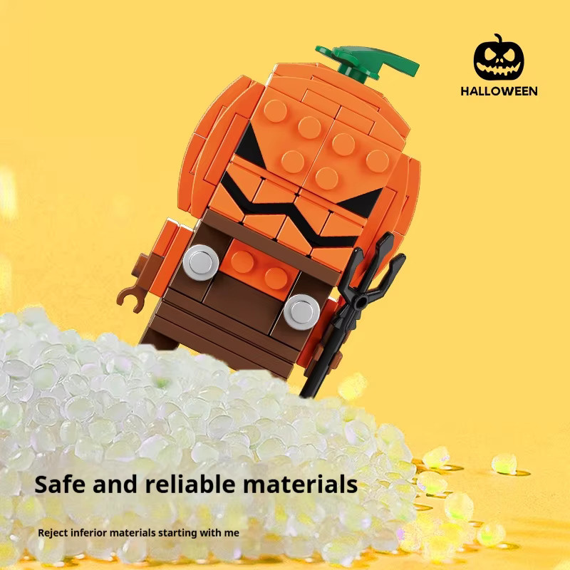 JAKI Halloween Bausteine-Montageset mit Monsterfiguren in Orange, 4er-Set Desktop-Ornamente - Bild 3