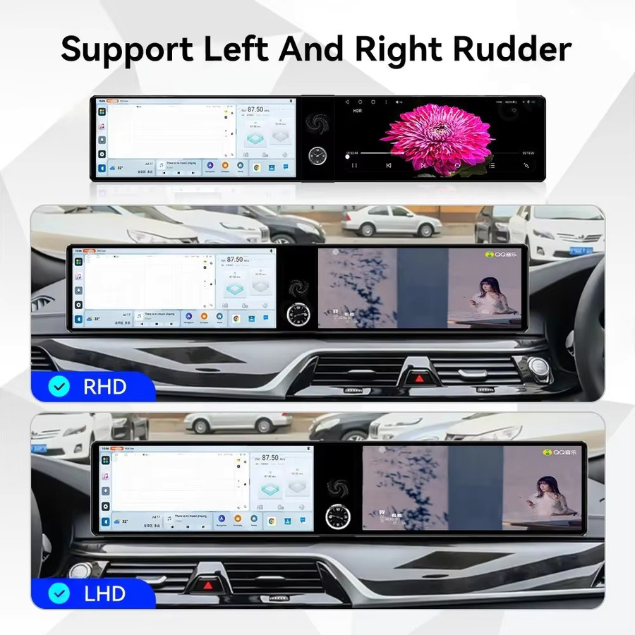 YANFU Dual-Screen Android Autoradio mit Carplay und GPS Navigation für BMW 5 G30 G31 6 6GT G32 ab 2017, Schwarz, 15,8 Zoll - Bild 4