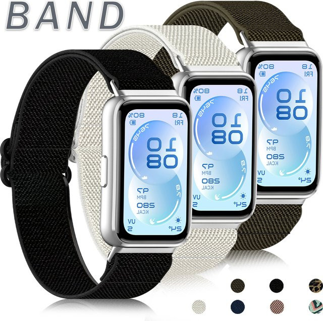 RMUTANE Uhrenarmband Nylon, Schwarz, Huawei Band 11 Pro/11 NFC - Bild 1