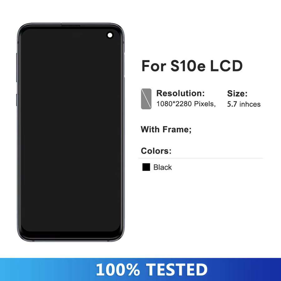 Samsung S10E G970 G970F LCD Display mit Touch Screen und Rahmen in Schwarz - Bild 2