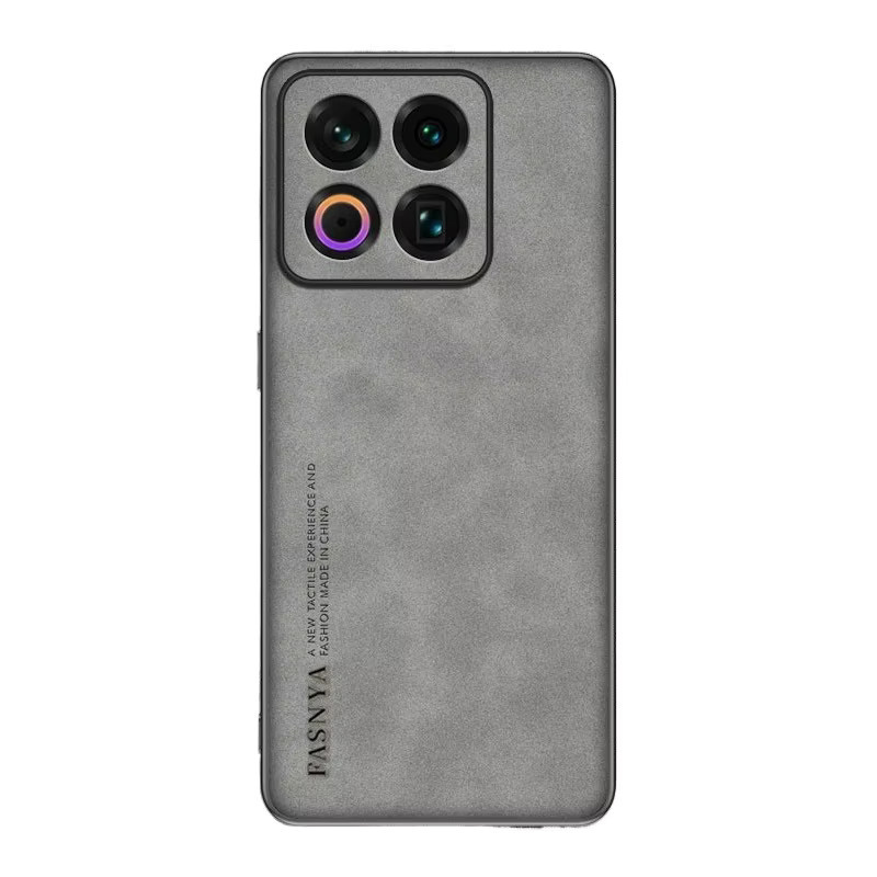 Meizu 22 21Note 21Pro Schutzhülle aus Lammfell-Leder mit TPU-Stoßstange in Blau - Bild 4