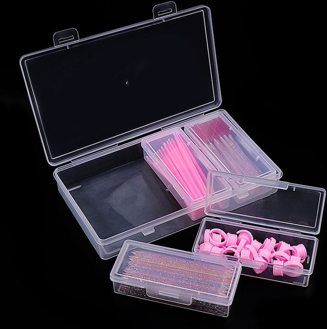 HNKMP Aufbewahrungsbox, transparent, 4-Gitter, Nail-Art-Werkzeug-Organizer - Bild 1
