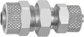 Riegler Gerade Verbinder reduzierend aus Messing für Schlauch 8/6 - 6/4 mm, SW 14, Silber - Bild 1