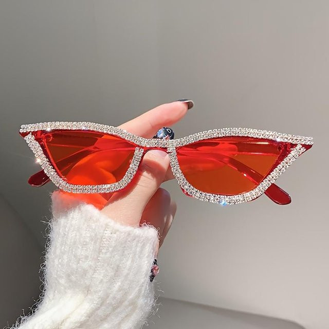 Dote Sonnenbrille Cat-Eye, Vollrand, Kunststoff, rot, Unisex - Bild 1