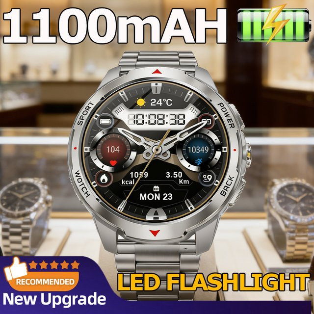 LIGE Smartwatch, Herren, Edelstahl, Schwarz, 3 ATM - Bild 1