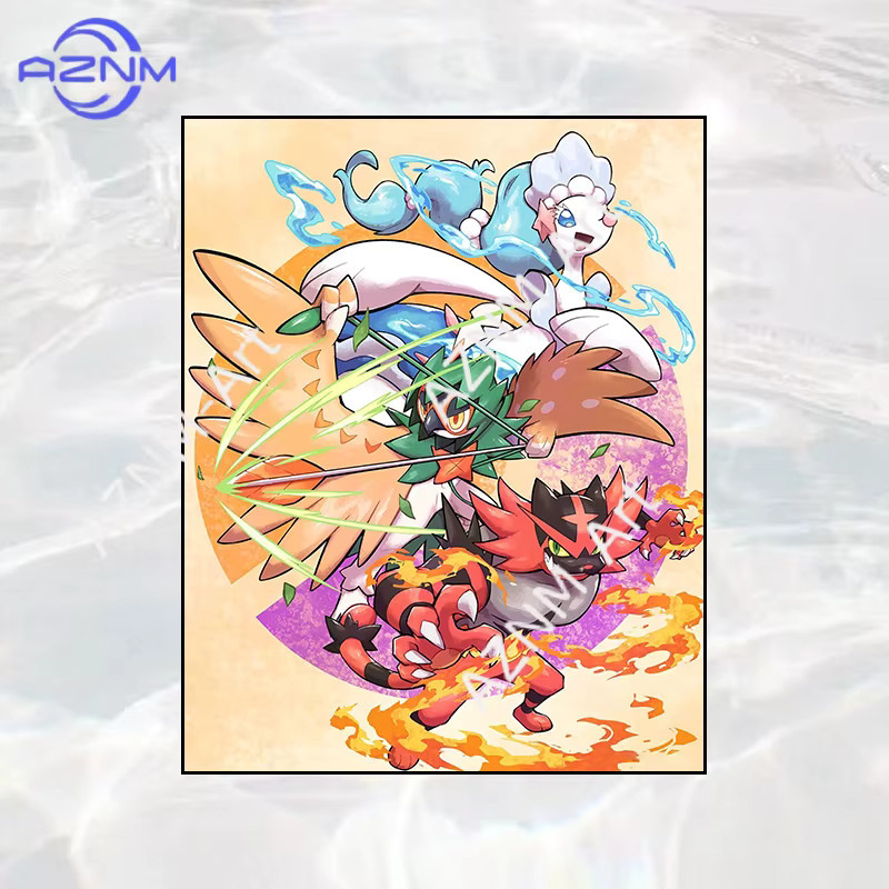 Potdemiel Pokemon Wanddekoration Klassische Charakter-Gemälde Hängende Papierkunst Mehrfarbig - Bild 2