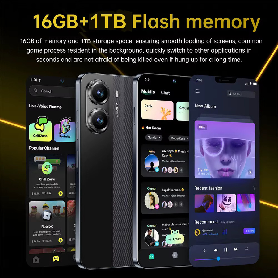 CHOTOG X7 PRO Smartphone Globale Version in Schwarz mit 7,0 Zoll Display, 5G, Android 15 und 6800mAh Akku - Bild 2