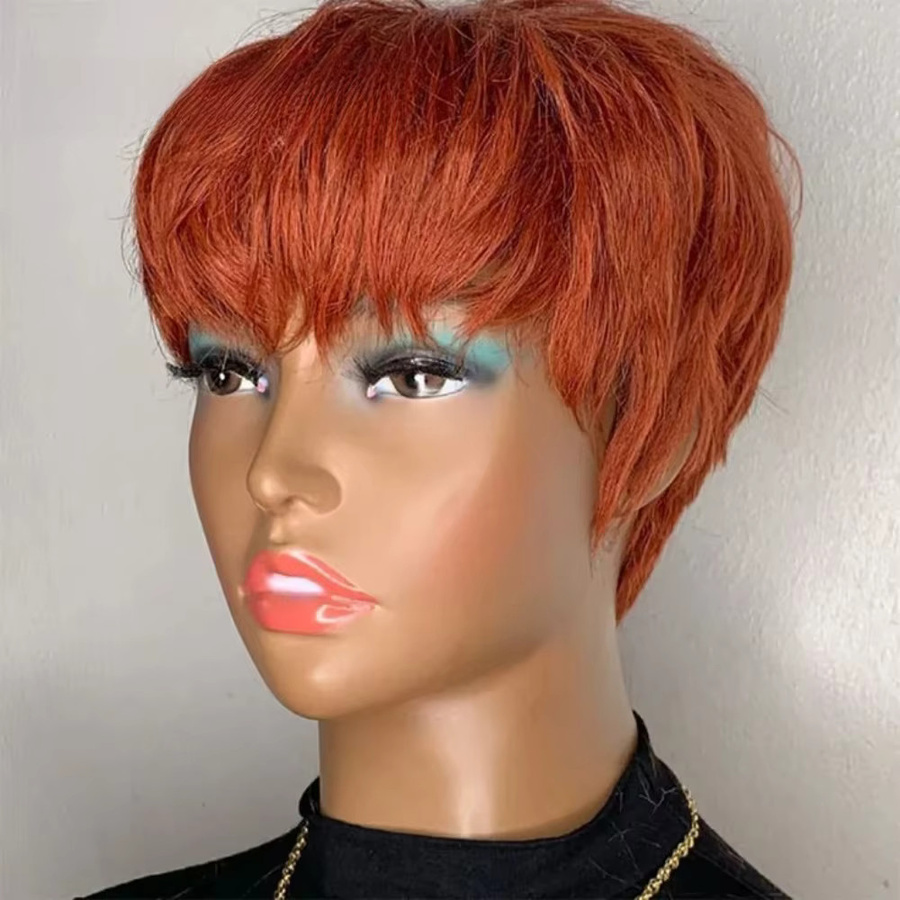 Lolely Dream Damen-Perücke, orangefarbener Ingwer, 100 % Echthaar - Bild 5