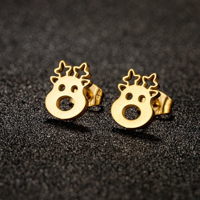 SMJEL Ohrstecker Edelstahl, Gold, Damen - Bild 1