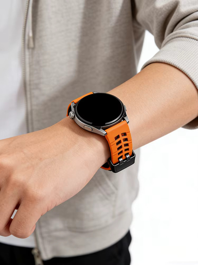 QCTOG Smartwatch-Armband Silikon, 22 mm, Schwarz - Bild 5