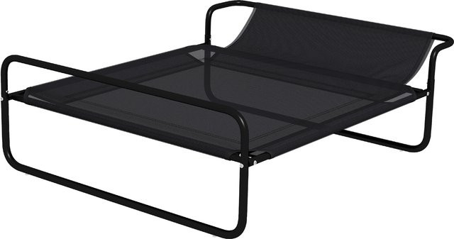 PawHut Erhöhtes Hundebett mit Textilene-Netz und Metallrahmen in Schwarz, B/T/H: 106 x 81 x 33 cm - Bild 1