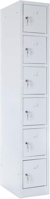 BRB Fächerschrank 74323 mit 6 Fächern und abschließbaren Türen, H x B x T: 180 x 50 x 30 cm - Bild 1