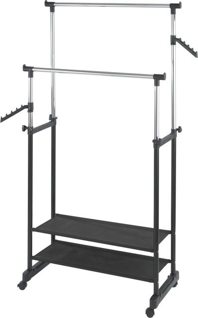 Wenko Kleiderständer All In aus Metall in Schwarz und Silberfarben, B/T/H: 117 x 89,5 x 43 cm - Bild 1