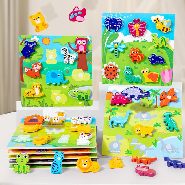 Datgo Montessori 3D-Puzzle-Aufkleber, Tiere, Meerestiere, Holz, Bunt / Mehrfarbig - Bild 1