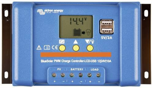 Victron Energy Blue Solar PWM-LCD & USB Laderegler 10A für 12V und 24V in Blau - Bild 1