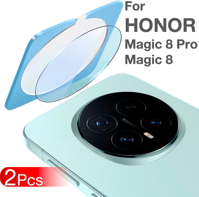 2er-Set Schutzfolie und gehärtetes Glas für HONOR Magic 8 Pro 7 6 V3 Pro mit Leica Kameraschutz, transparent - Bild 1